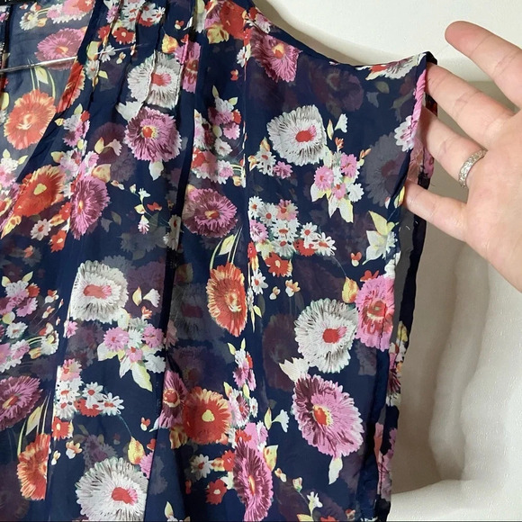 Floral Kimono Style Blouse Button Top Jacket Short Sleeve Size M/L - Picture 3 of 8